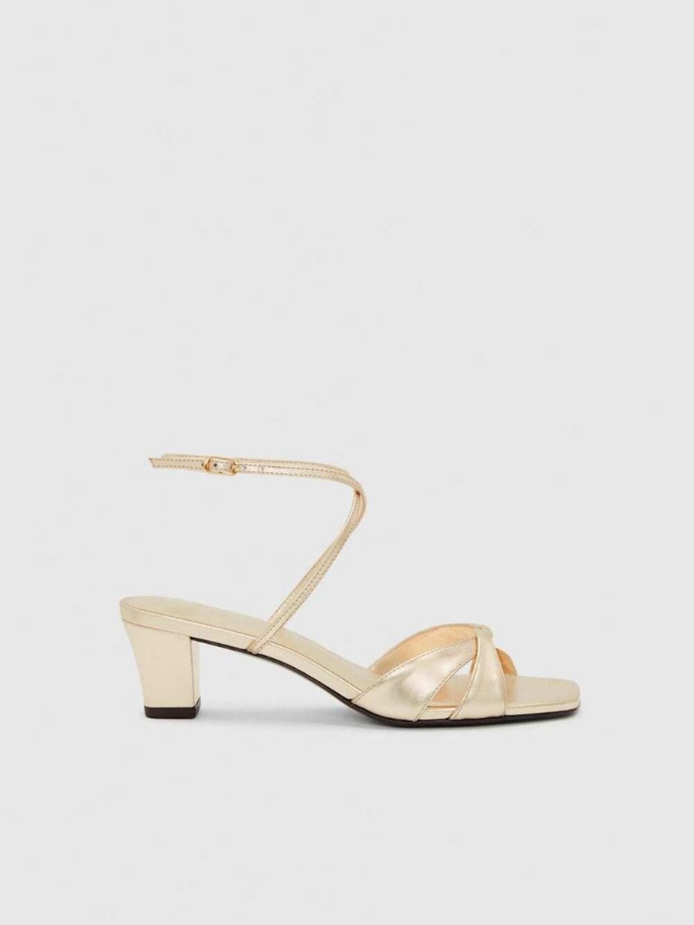 Reformation Margo Block Heeled Sandal Gold - Size 9